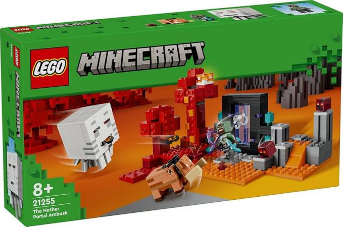 LEGO Minecraft Hinderlaag bij het Nether-portaal